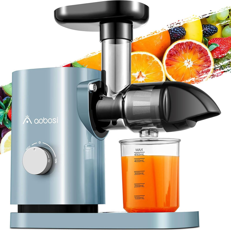 Aobosi Slow Juicer Entsafter Gemüse und Obst Profi Entsafter mit Ruhiger Motor & Umkehrfunktion & Sa