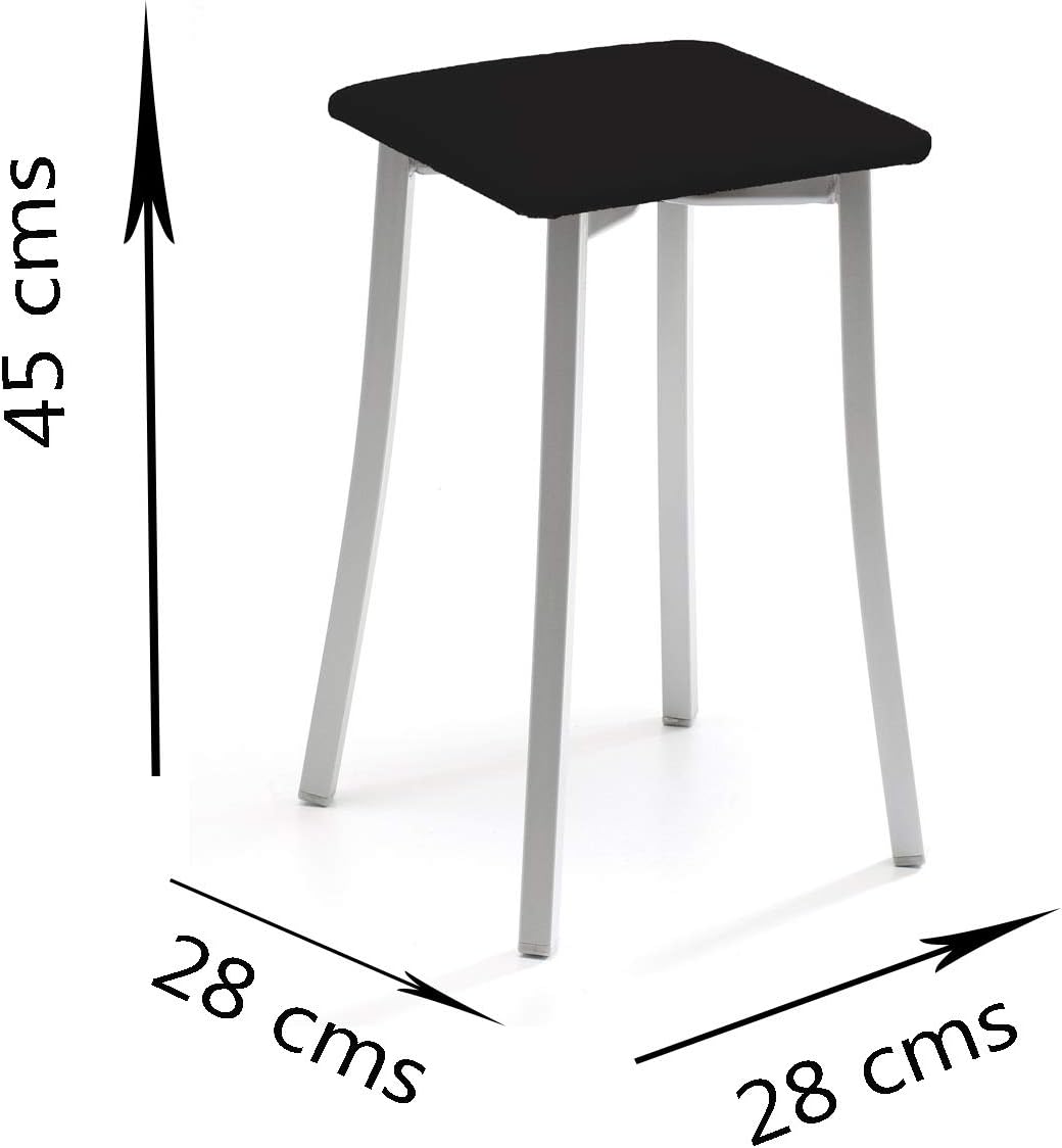 ASTIMESA Zwei Küchenhocker, Design und Kunstleder, grau, Sitzhöhe 45 cm., Grau