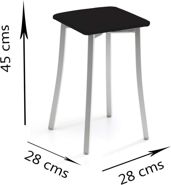 ASTIMESA Zwei Küchenhocker, Design und Kunstleder, grau, Sitzhöhe 45 cm., Grau