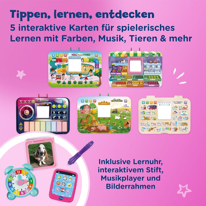 Vtech 6-in-1 Magischer Schreibtisch I Interaktive Lernstation mit Licht & Ton I Kreatives Set zum Sc