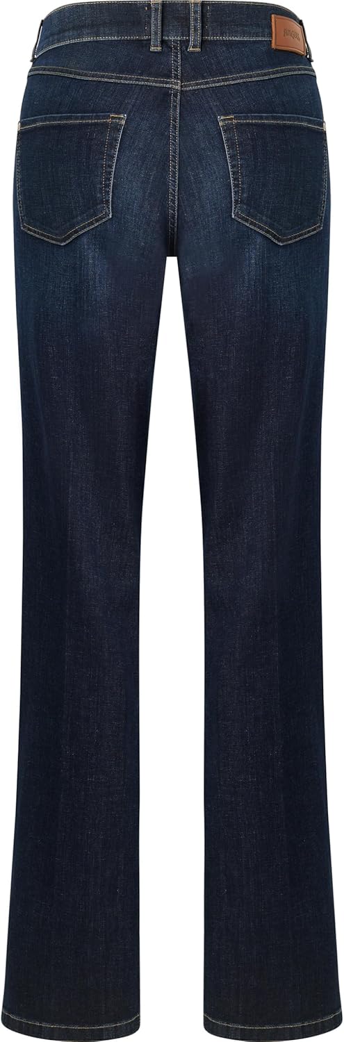 ANGELS Schlagjeans 5-Pocket-Jeans Lara mit Label-Applikationen 36W / 28L Dark Indigo Used, 36W / 28L