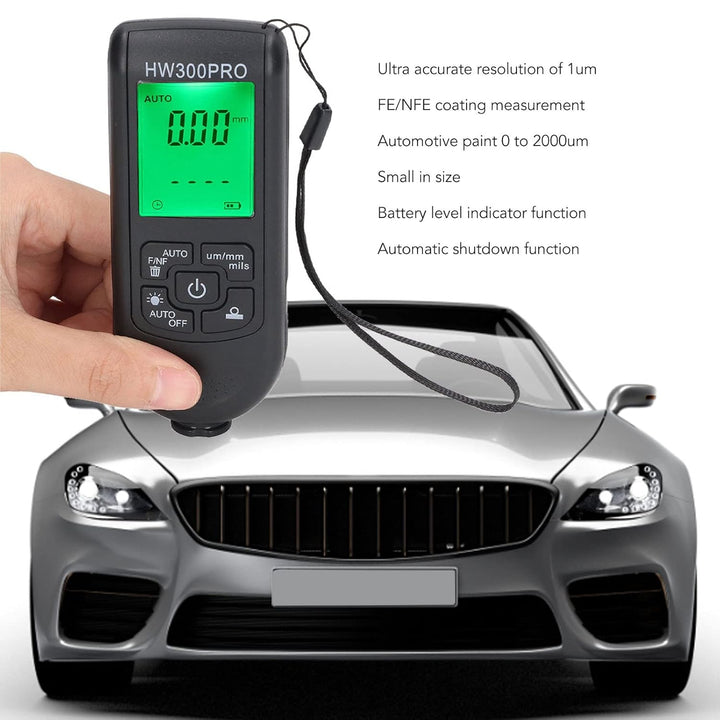 Lackdickenmessgerät für Auto, Digitales Schichtdickenmessgerät, 0 bis 2000 um Lackschichtdickenmessg