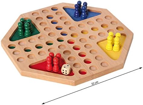 Bartl 100962 Ludo achteckig-Gesellschaftsspiel für 4 Spieler
