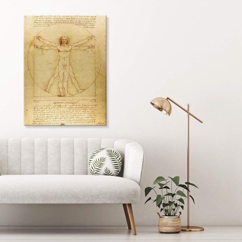 PICANOVA – Leonardo da Vinci – Vitruvian Man 75x100cm – Bild auf Leinwand – Premium Kunstdruck Auf 2