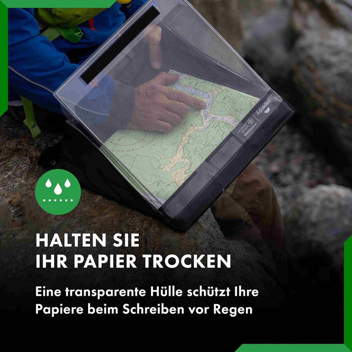 A4 Professional Schwarz, Wasserdichtes Klemmbrett Hoch-/Querformat | Kälteschutzmittel, Hochwertiges