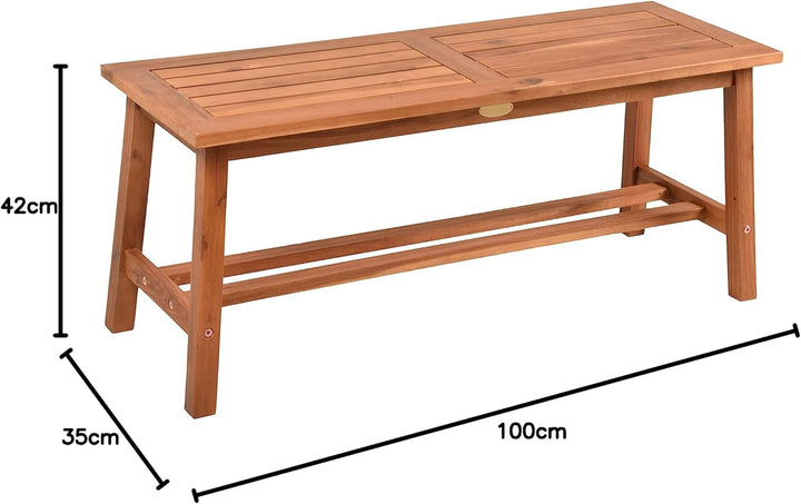 Spetebo Akazien Gartenbank Santa Clara 2-Sitzer geölt - 100 x 35 cm - Garten Sitz Bank aus FSC Massi