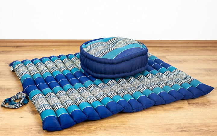 livasia Meditationsset XL - Ø 38x15cm / Matte 75x75x4,5cm - Yogaset mit Kissen und Matte, Pouf, Yoga