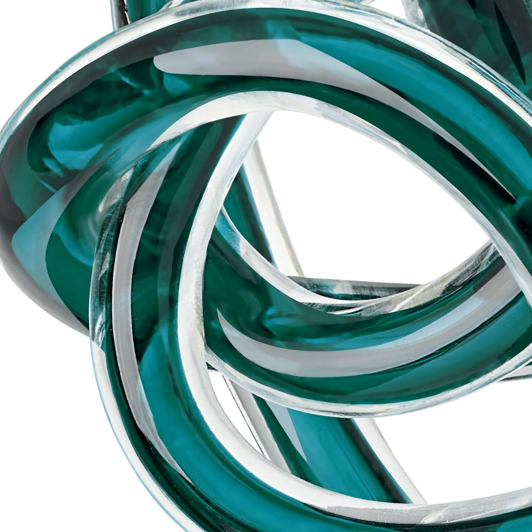 Torre & Tagus Orbit mundgeblasene Glas-Skulptur mit Unendlichkeitsknoten, 7,6 cm, Glaskunst, Deko-Ku