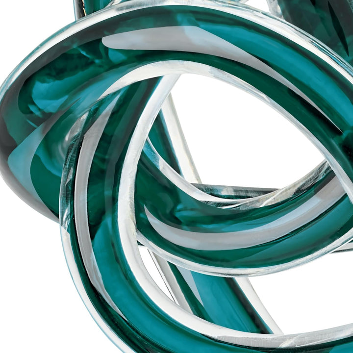 Torre & Tagus Orbit mundgeblasene Glas-Skulptur mit Unendlichkeitsknoten, 7,6 cm, Glaskunst, Deko-Ku