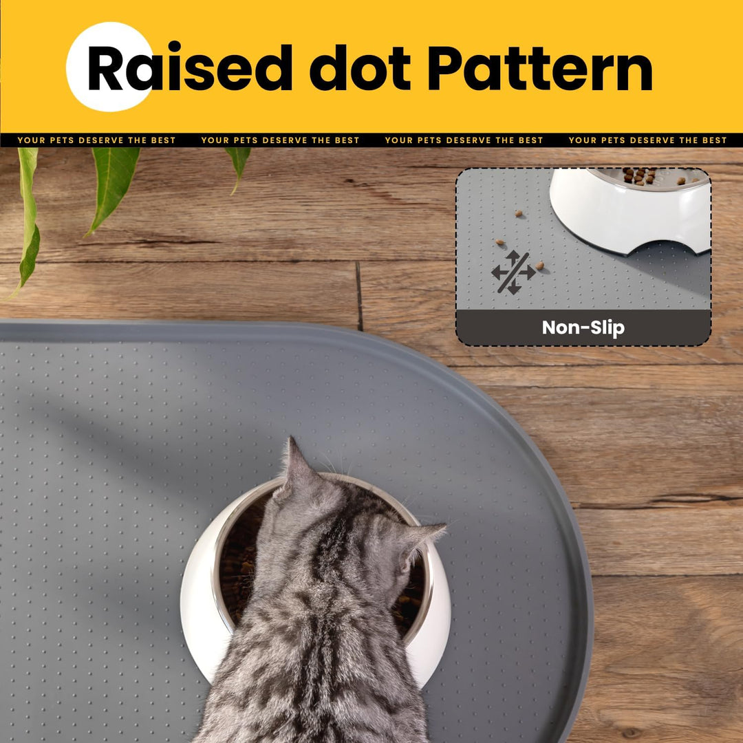 Conlun Napfunterlage Hund,1,2cm Hohe Ränder Futtermatte Katzen zur Vermeidung von Verschüttungen,BPA