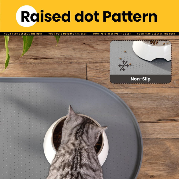 Conlun Napfunterlage Hund,1,2cm Hohe Ränder Futtermatte Katzen zur Vermeidung von Verschüttungen,BPA