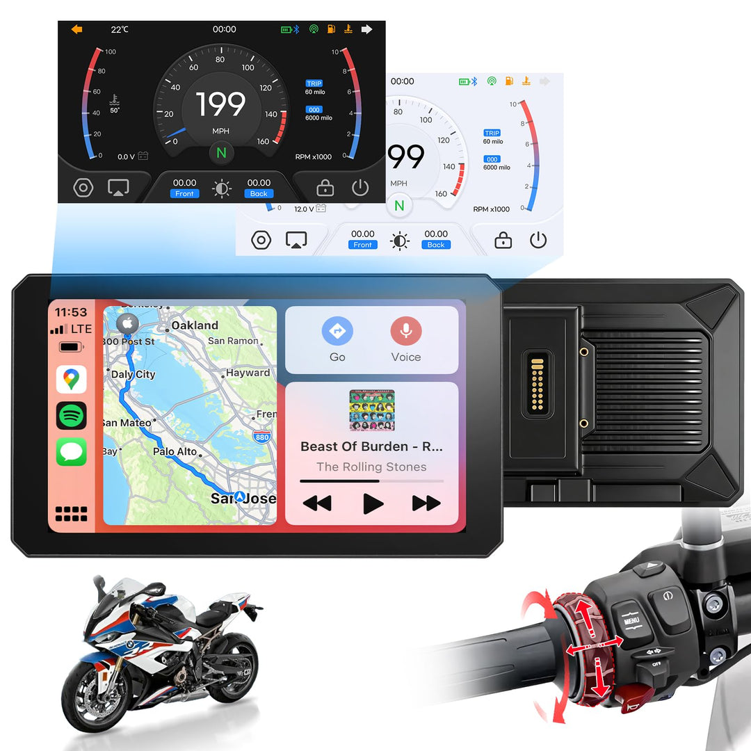 Motorrad Carplay Bildschirm mit Native Wonder Wheel für BMW Motorrad, Wireless CarPlay & Android Aut