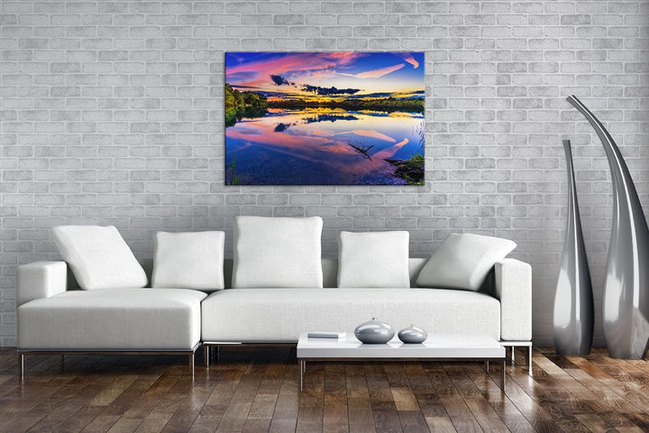 deyoli himmliche Küste Format: 80x60 cm als Leinwandbild, Motiv fertig gerahmt auf Echtholzrahmen, H