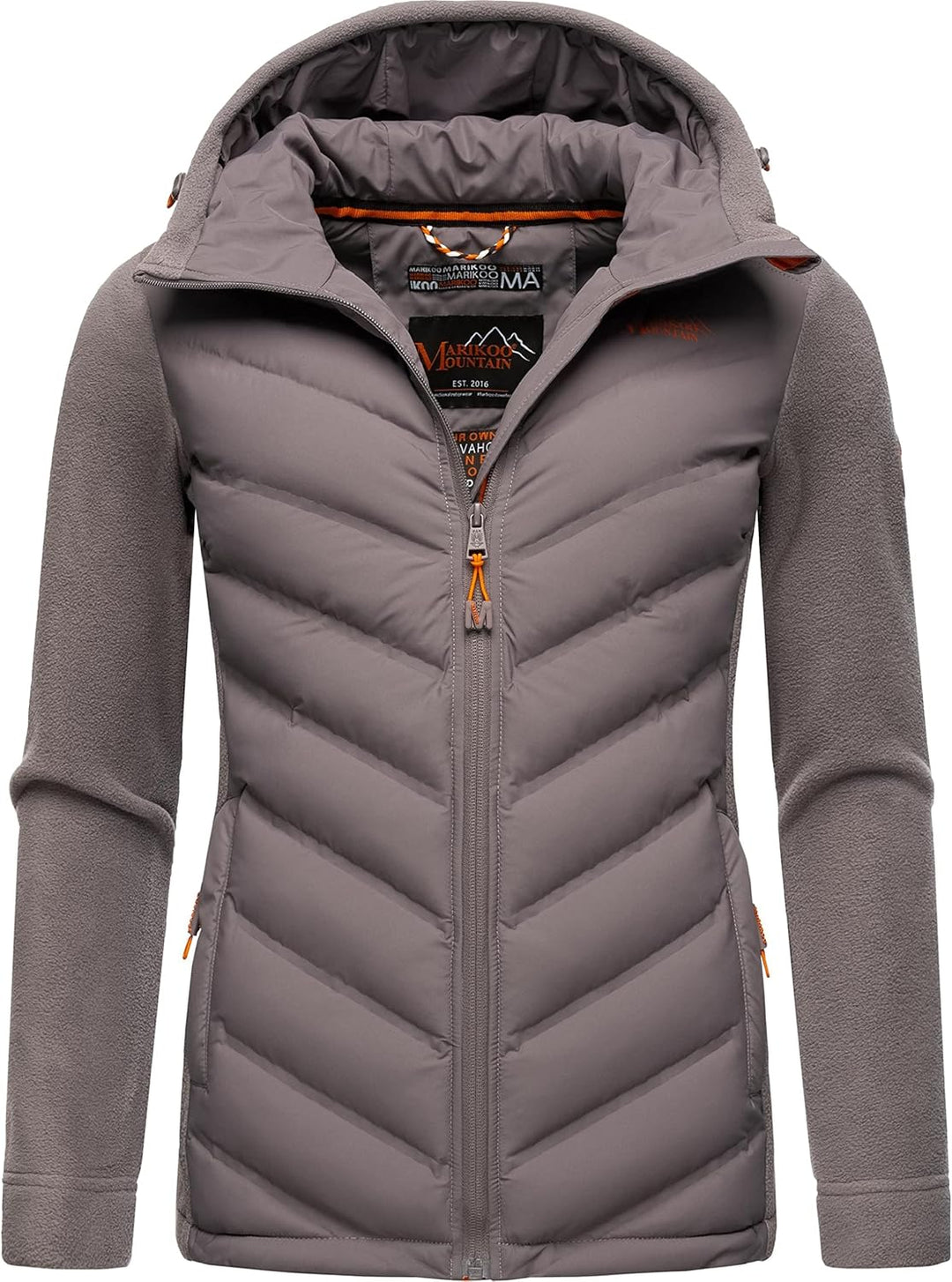 MARIKOO Damen leichte Übergangsjacke Steppjacke Mount Haruna XS Grau, XS Grau