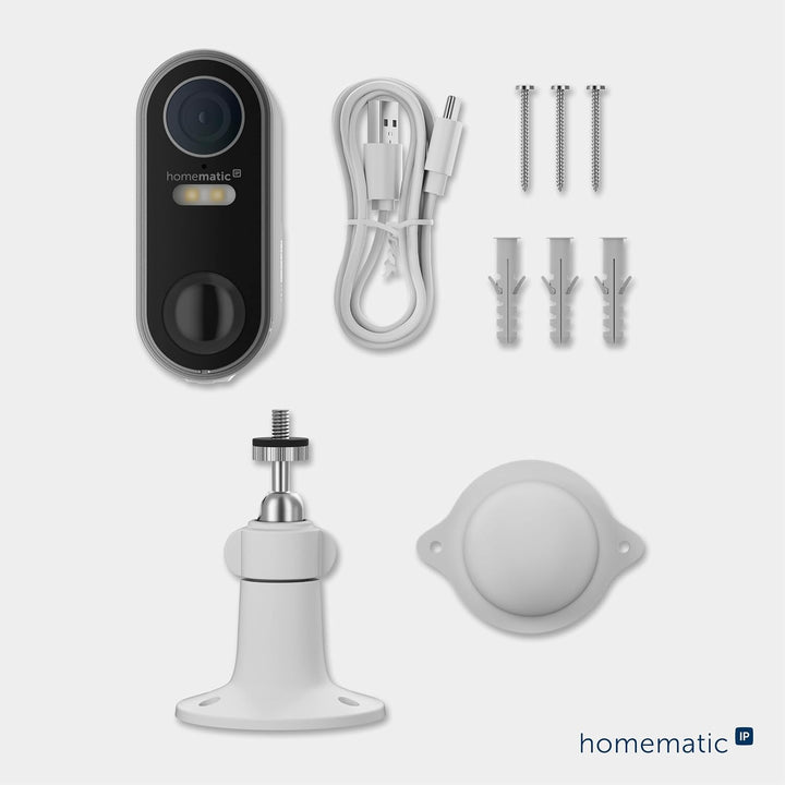 Homematic IP Akku-Aussenkamera, Smart Home, kabellose Überwachungskamera für den Aussenbereich mit A