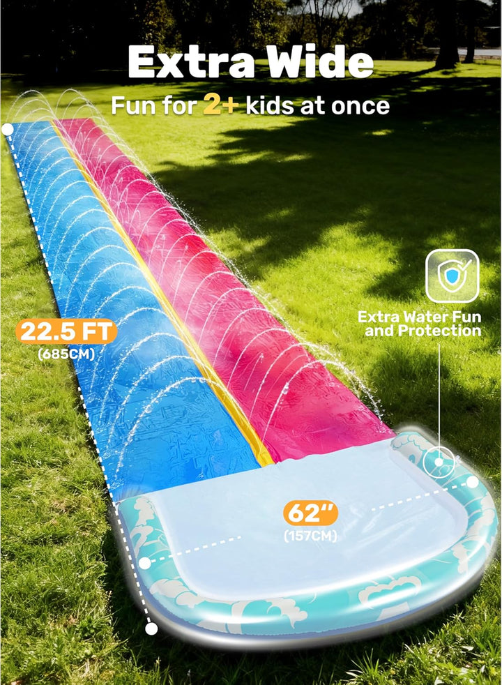 JOYIN 22,5ft/685.8cm Wasserrutsche und 2 Bodyboards, Garten-Wasserrutsche Sommer-Rutsch-Wasserrutsch