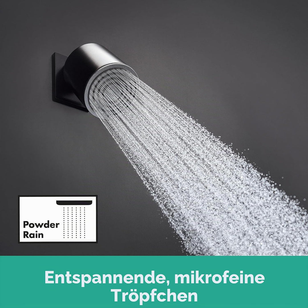 hansgrohe Kopfbrause Pulsify S, Brausekopf 105mm, Duschkopf Regendusche mit 1 Strahlart, Mattschwarz