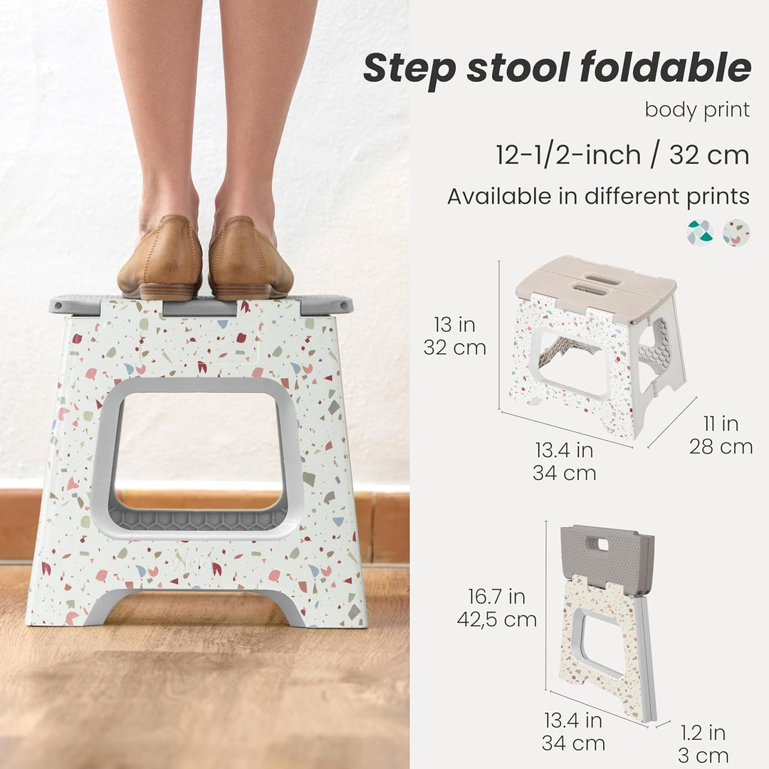 Vigar Kompakte Tritthocker Klappbar für Erwachsene, 32 cm, Klapphocker Faltbar 150 kg rutschfest, Le
