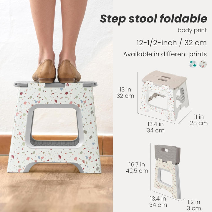 Vigar Kompakte Tritthocker Klappbar für Erwachsene, 32 cm, Klapphocker Faltbar 150 kg rutschfest, Le