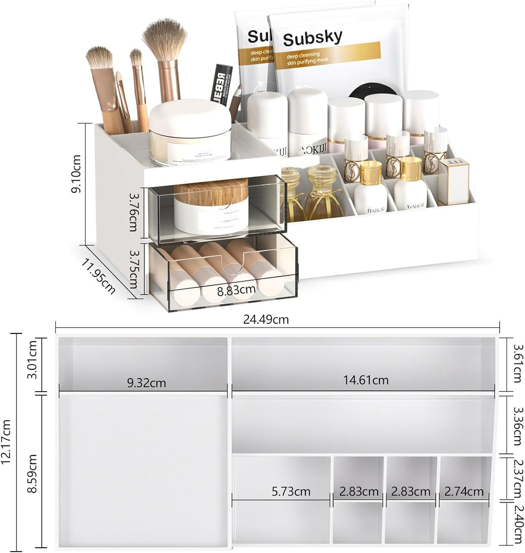 Subsky Make up Organizer mit Schubladen, Multifunktion Schminktisch Organizer Einfache Aufbewahrung