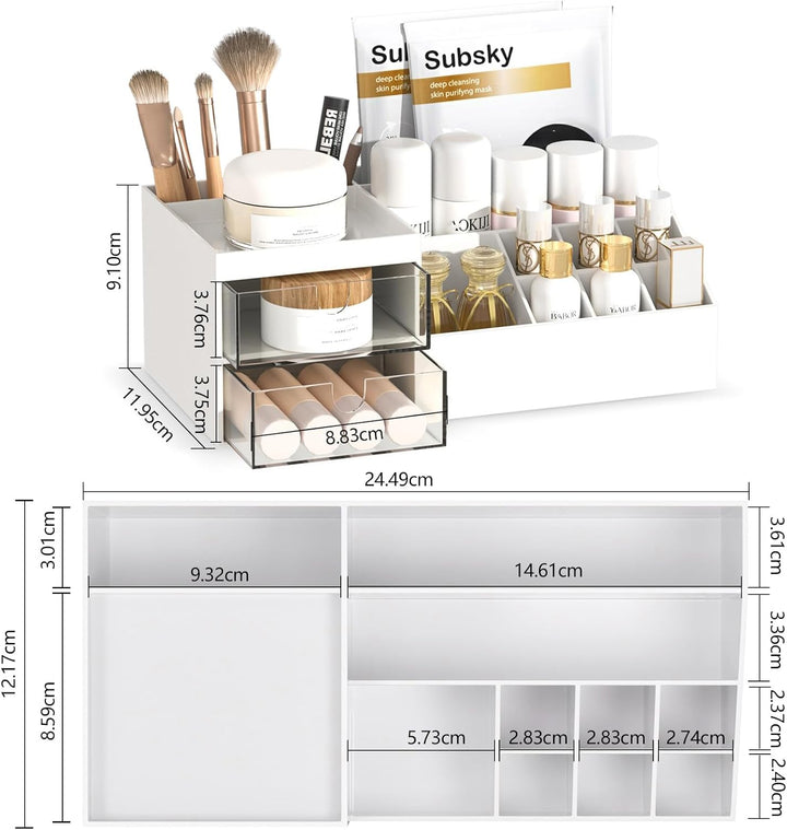 Subsky Make up Organizer mit Schubladen, Multifunktion Schminktisch Organizer Einfache Aufbewahrung