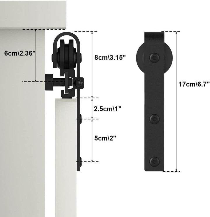 2.5FT/76.2cm Schiebetürbeschlag Mini Schiebetür-Hardware-Kit für Einzeltür TV-Ständer, Kleiner Kleid