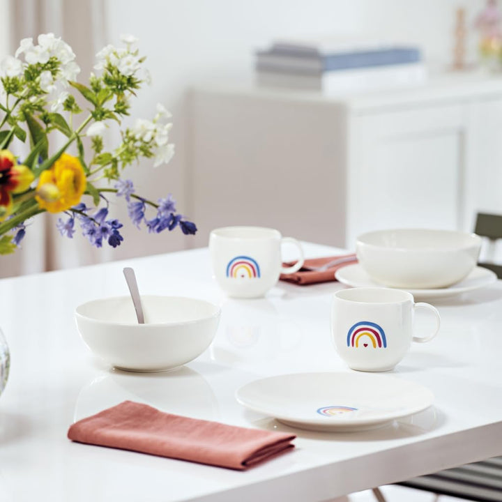Villeroy & Boch – With Love Frühstücks-/ Dessertteller "Be Happy" Weiss, Spülmaschinenfest, Mikrowel
