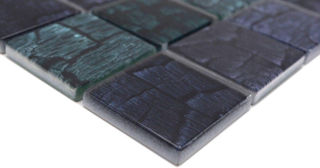 Mosaikfliese Glasmosaik Steinoptik Wald dunkel grün schwarz anthrazitr Küchenrückwand Duschwand | 10