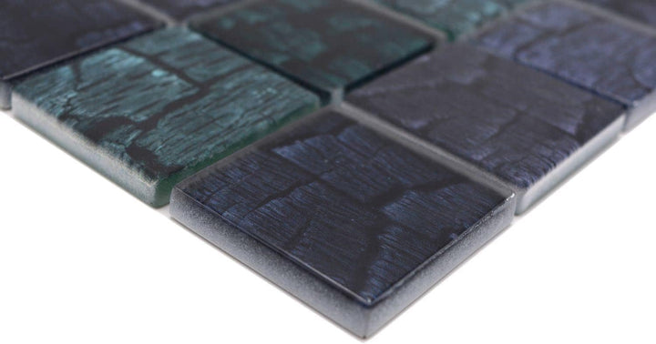 Mosaikfliese Glasmosaik Steinoptik Wald dunkel grün schwarz anthrazitr Küchenrückwand Duschwand | 10