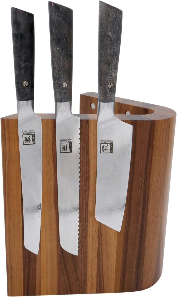 Zayiko exklusiver hochwertiger Design Messerblock Messerbrett ohne Messer für bis zu 10 Kochmesser u