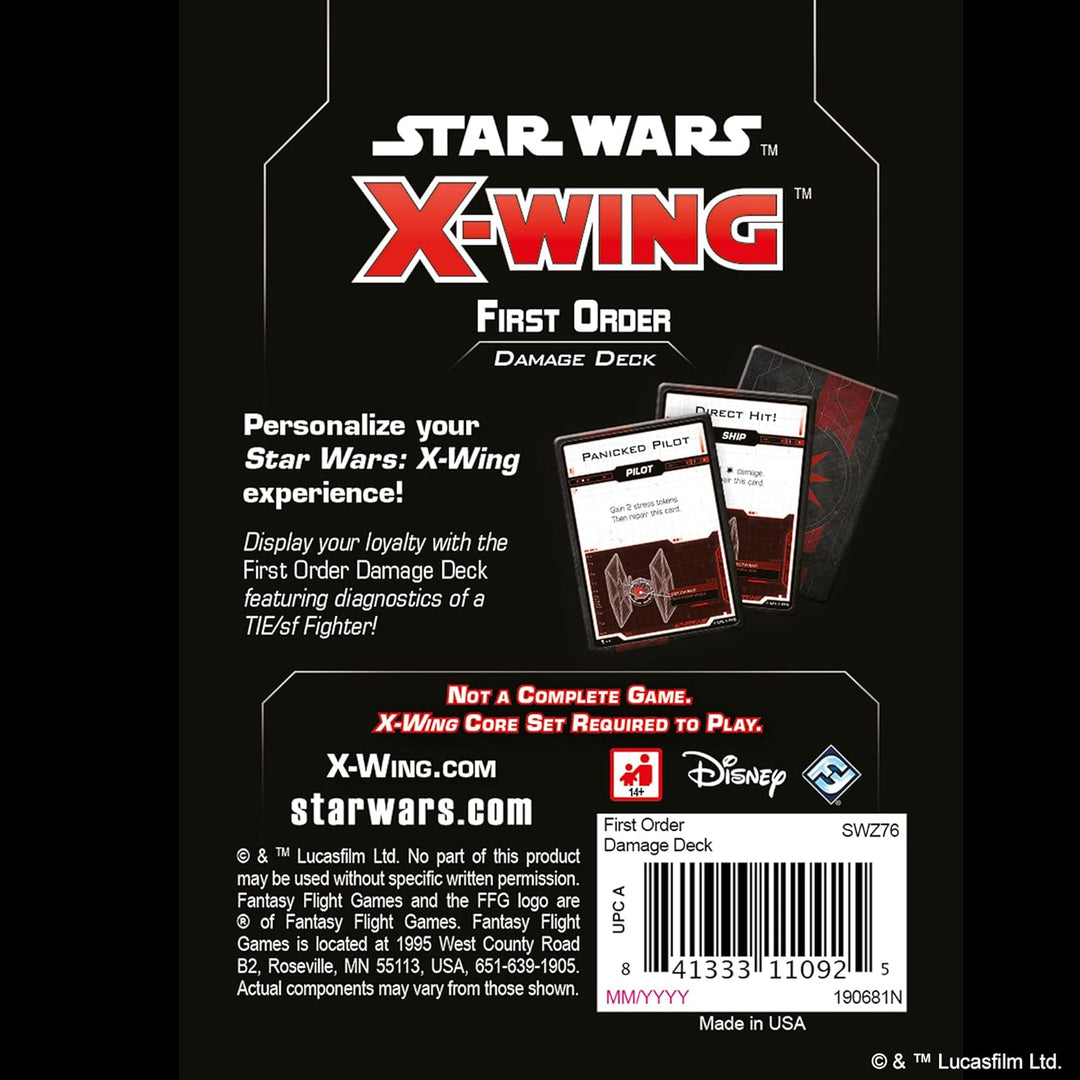 Fantasy Flight Games - Star Wars X-Wing Second Edition: Star Wars X-Wing: First Order Damage Deck -