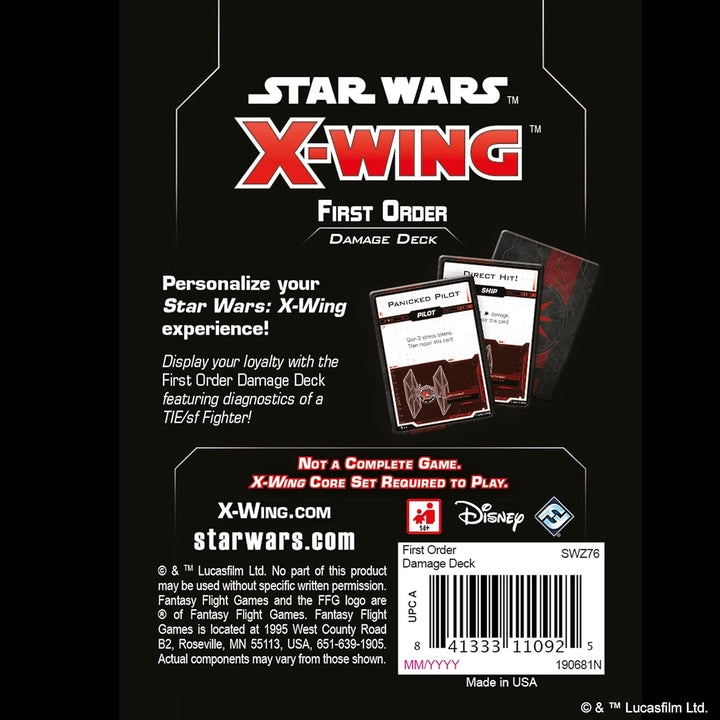 Fantasy Flight Games - Star Wars X-Wing Second Edition: Star Wars X-Wing: First Order Damage Deck -