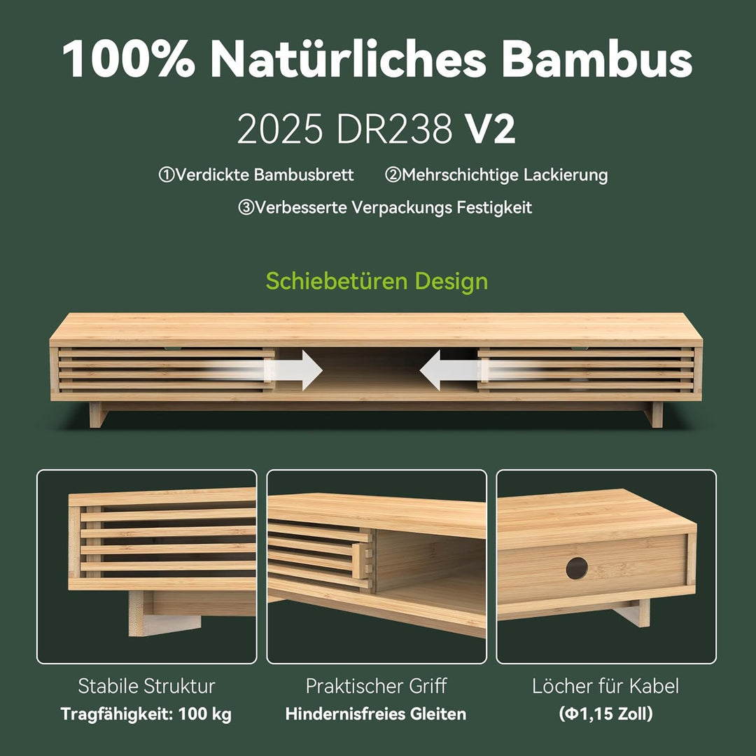 Dual-Monitorständer mit Schiebetür, doppelter Computer-Laptop-Ständer, Schreibtischregal-Organizer m
