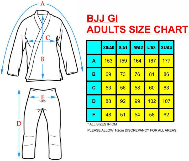 URBANSBEE Brazilian Jiu Jitsu anzug - Kimono BJJ Gi Uniform für Männer Frauen Training L Schwarz, L