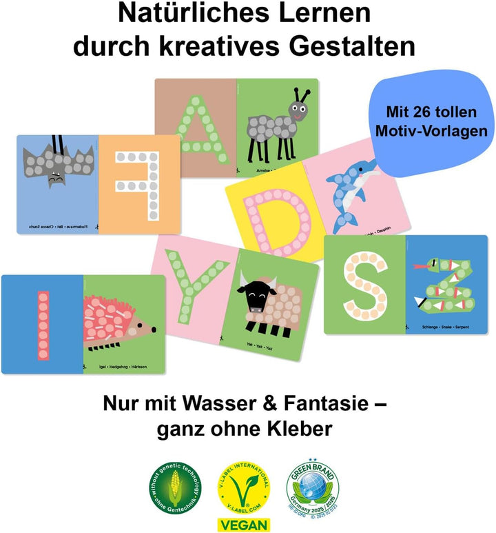 Playmais Classic ABC | 800 Playmais Teile | Bastelset | natürliches Spielzeug | inkl. Schwämmchen, B
