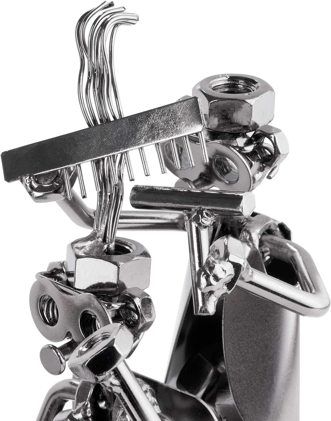 BRUBAKER Schraubenmännchen Friseur - Handarbeit Eisenfigur Metallmännchen Frisör - Metallfigur Gesch