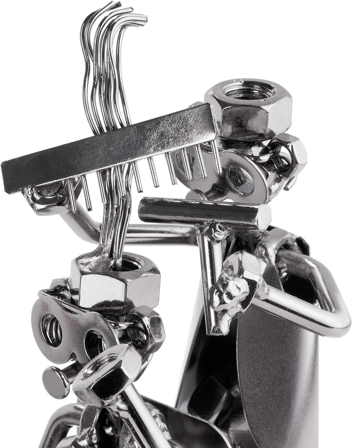 BRUBAKER Schraubenmännchen Friseur - Handarbeit Eisenfigur Metallmännchen Frisör - Metallfigur Gesch