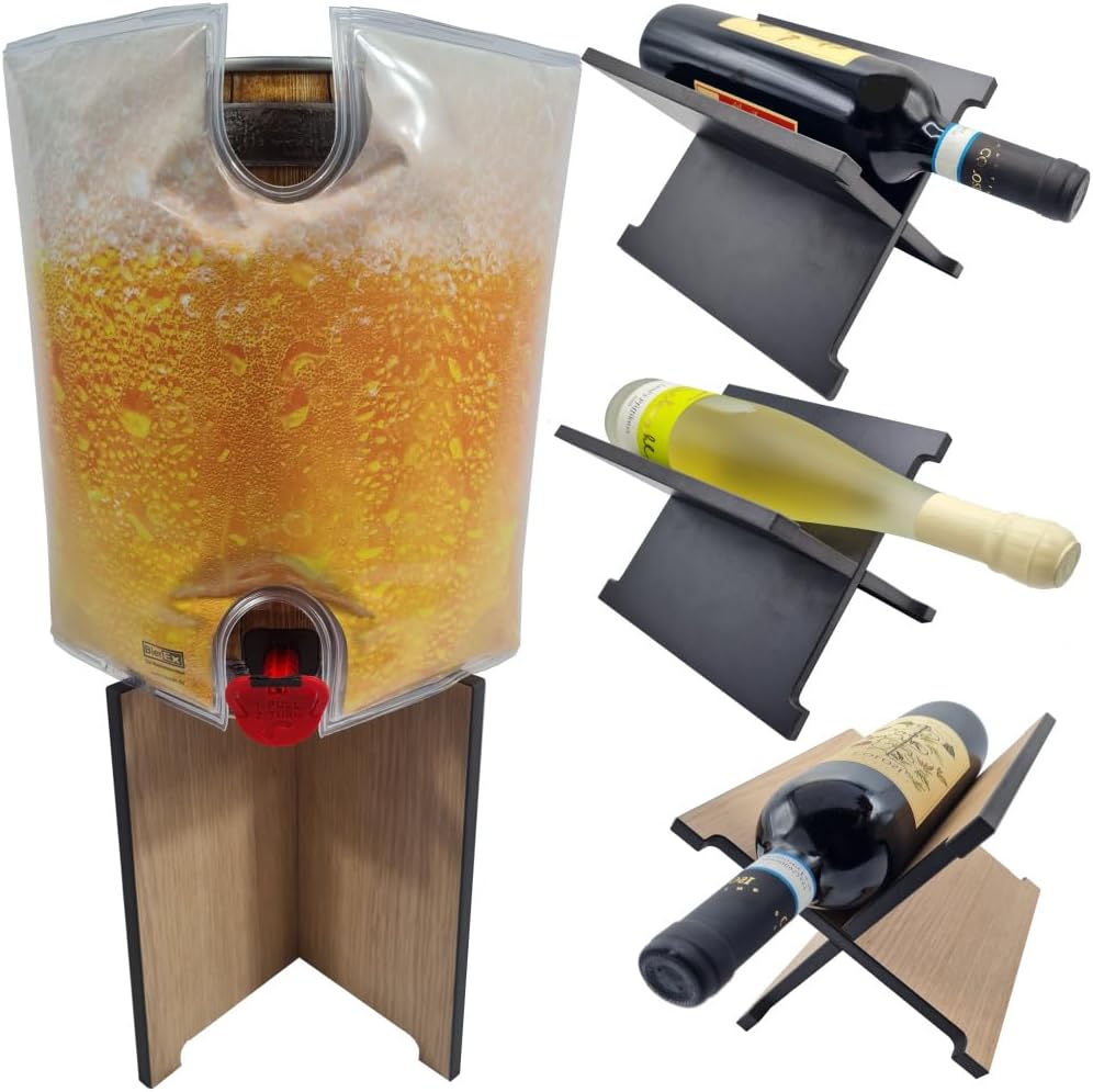 Black Friday 2in1-5 Liter Fasshalter oder gedreht als Weinflaschenhalter Zapfstelle Bierfasshalter f