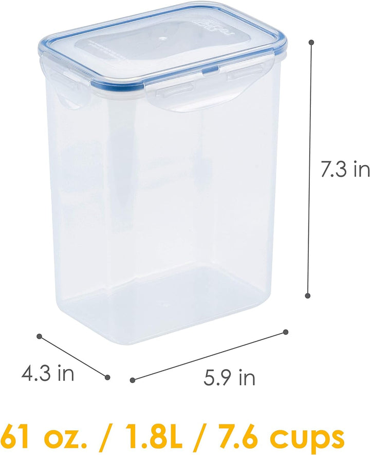 Lock & Lock Vorratsdose HPL813, rechteckig 1800 ml 5.9 x 4.3 x 7.3" Pack of 4, 5.9 x 4.3 x 7.3" Pack