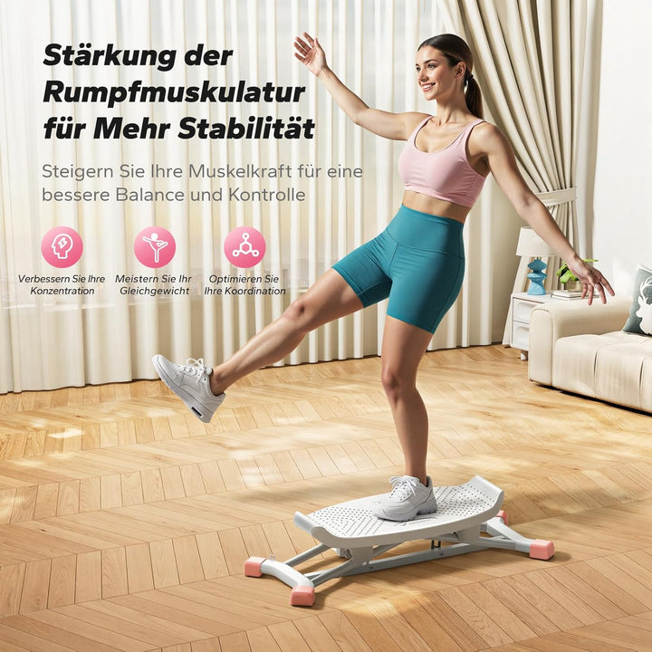 MERACH Seitliches Balance Board Erwachsene mit Display, Gleichgewichtstrainer mit 2 Widerstandsbände