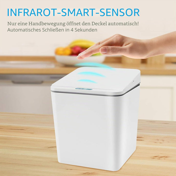 FEBHBRQ 6 Liter / 1,5 Gallon Automatische Erkennung Desktop Abfalleimer Box Form Mini Mülleimer mit