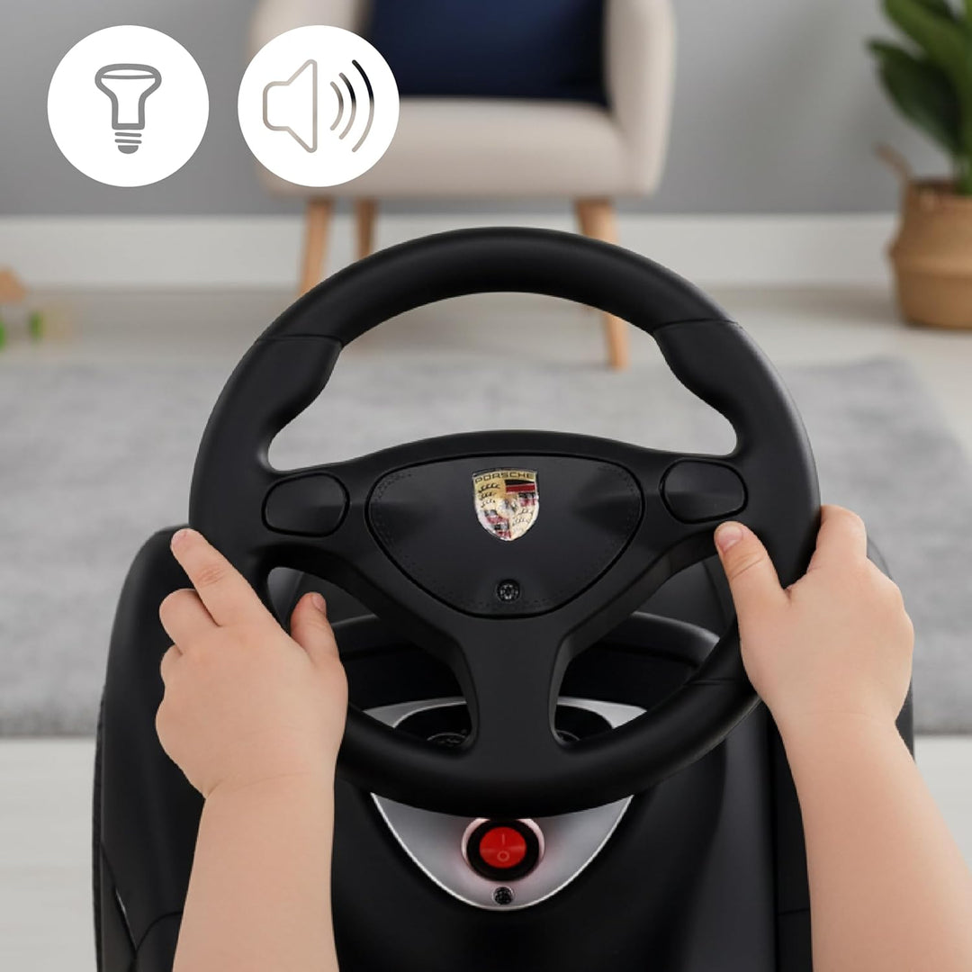 sun baby Rutschauto ab 18 Monaten – Porsche Carrera GT – Lenkrad mit Knöpfen, Scheinwerfer, realisti