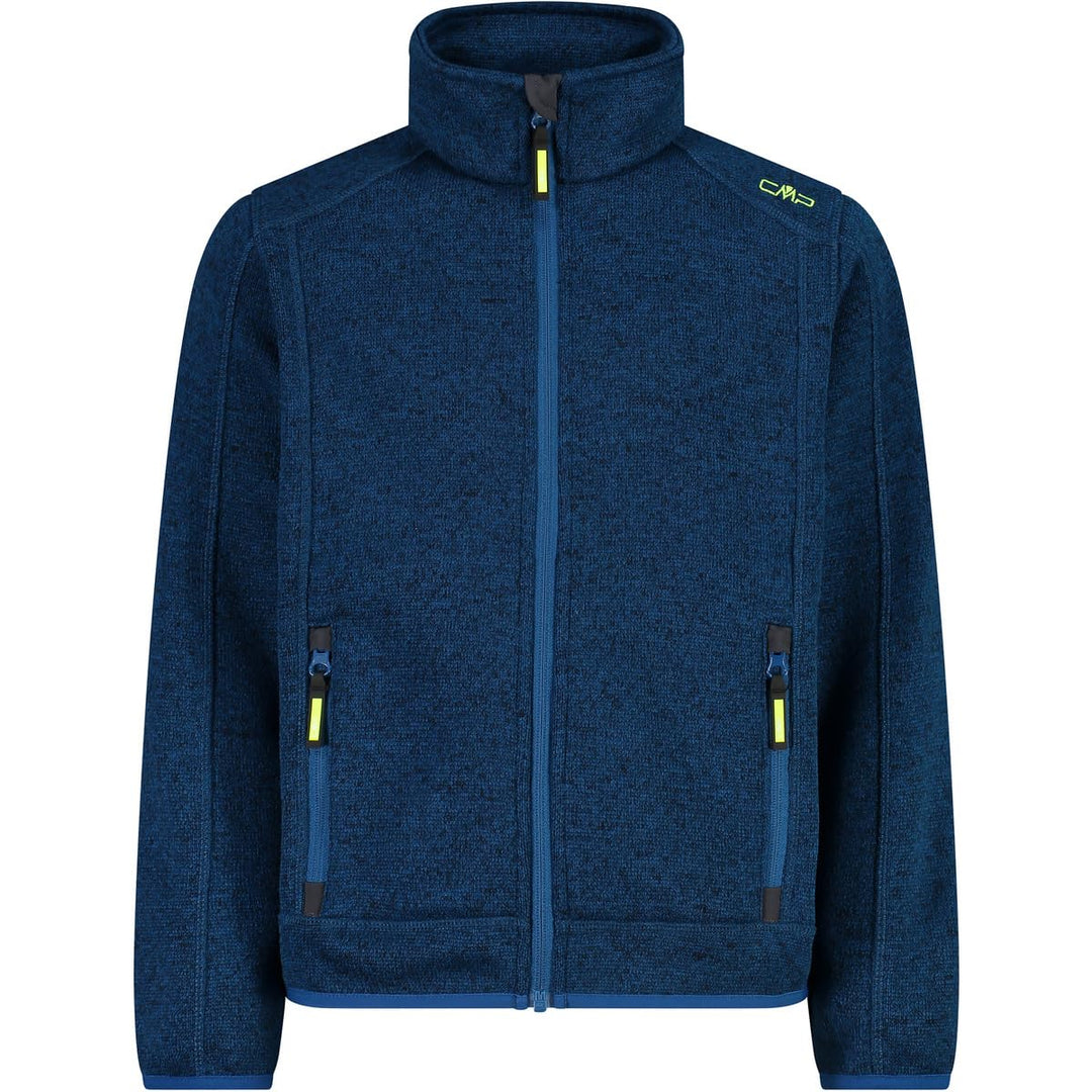 CMP Unisex Kinder Kinderjacke fleecejacke 110 Petrol-Gelb Fluo, 110 Petrol-Gelb Fluo