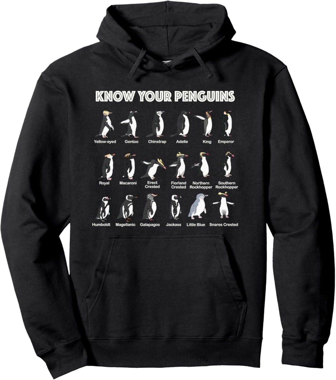 Know Your Penguins Pinguin Antarktis Vögel Tiere Marine Pullover Hoodie