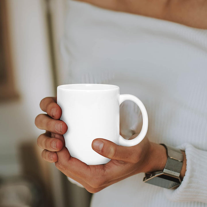MR.R Set mit 6 Sublimationsrohlingen, spülmaschinengeeignet, weisse Keramik-Kaffeetassen, 11 Unzen,