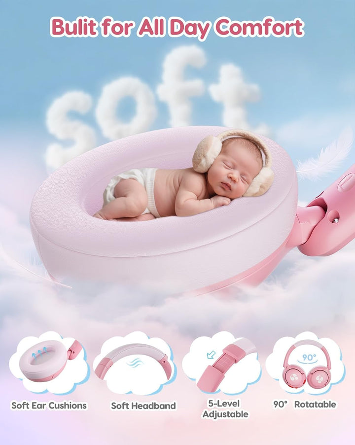 Bluetooth Kopfhörer Kinder, 85dBA Sicheres Volumen, Bluetooth 5.4, BPA Frei/CPC Zertifiziert, 75 Std