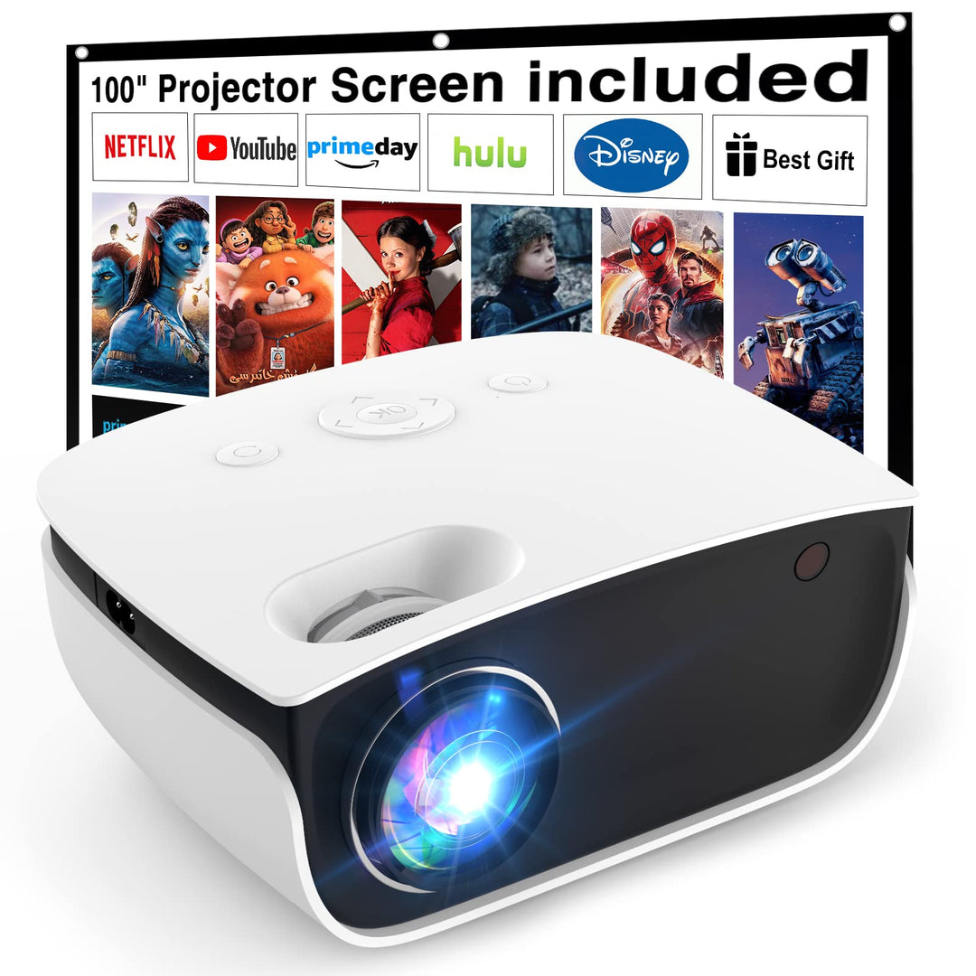 T TOPVISION Mini Beamer, 7500L Tragbarer Heimkino Beamer Unterstützung 1080P Full HD LCD [Bildschirm