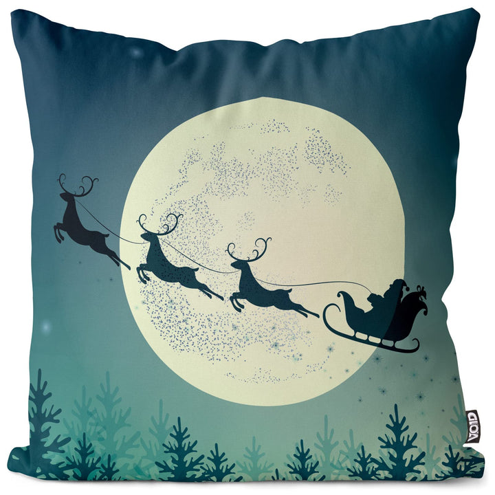 VOID Santa Claus Schlitten Kissenbezug Kissenhülle Sofakissen Kissen Deko Weihnachten Winter Weihnac