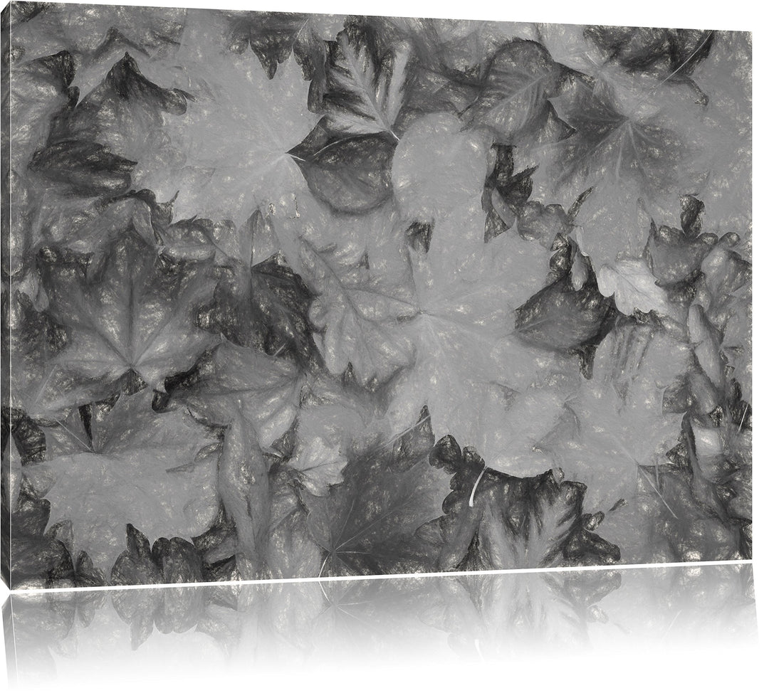 Pixxprint Herbstblätter Kunst / 100x70cm Leinwandbild bespannt auf Holzrahmen/Wandbild Kunstdruck De
