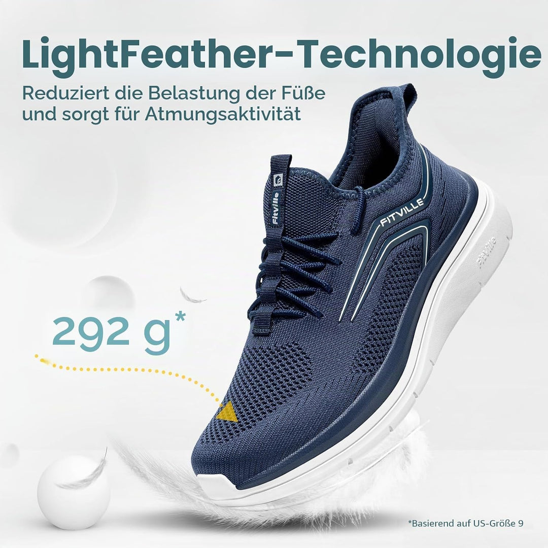 FitVille Extra Weit Laufschuhe Herren Gedämpft Joggingschuhe Helle Sohle Strassenlaufschuhe Atmungsa